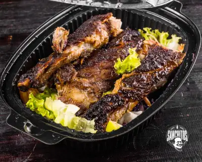 COSTILLAS AL HORNO CON SALSA HONEY MUSTARD