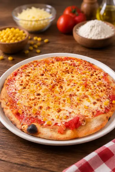 Pizza grande maiz y parmesano 12 pedazos