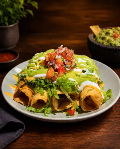 Flautas mexicanas de res
